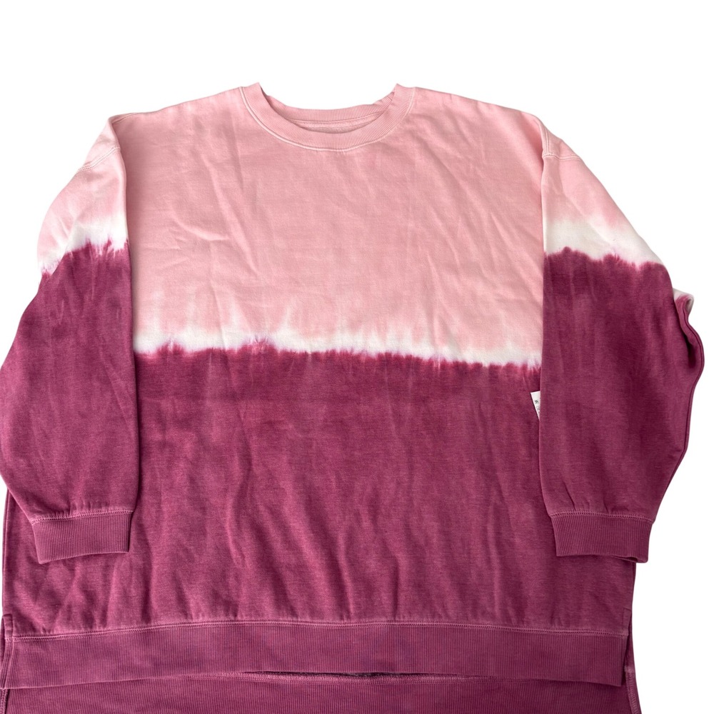 Time and Tru Womens XXL 20 Purple Pink Dip Dye Tunic Sweatshirt Pullover NEW
